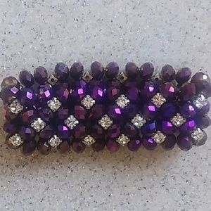 Purple Iridescent&Super Bling Rhinestone bracelet